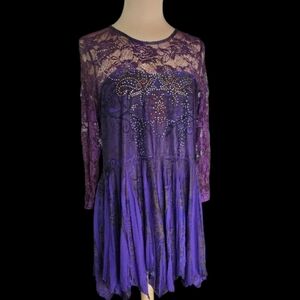 The Pyramid Collection Elegant Purple Long Sleeve Dress